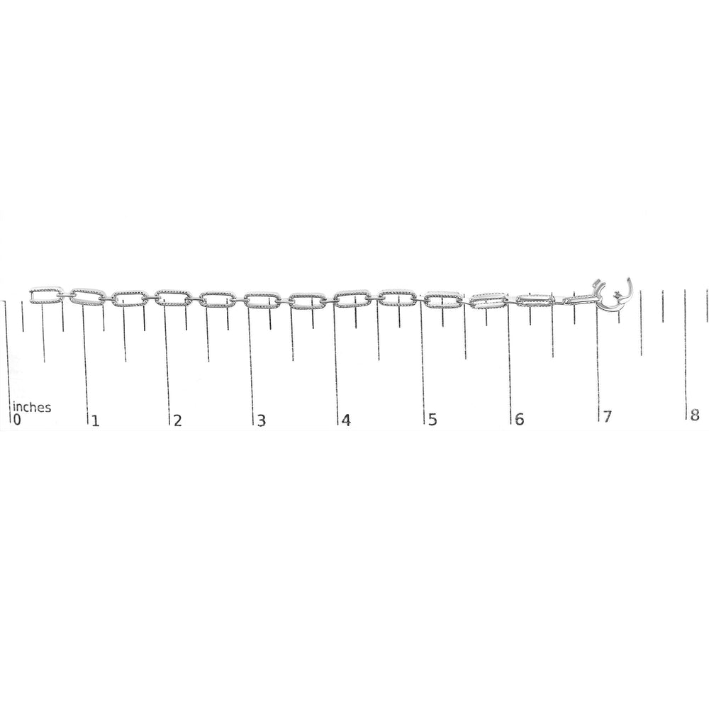 14K White Gold 1.00 Cttw Paperclip Link Bracelet