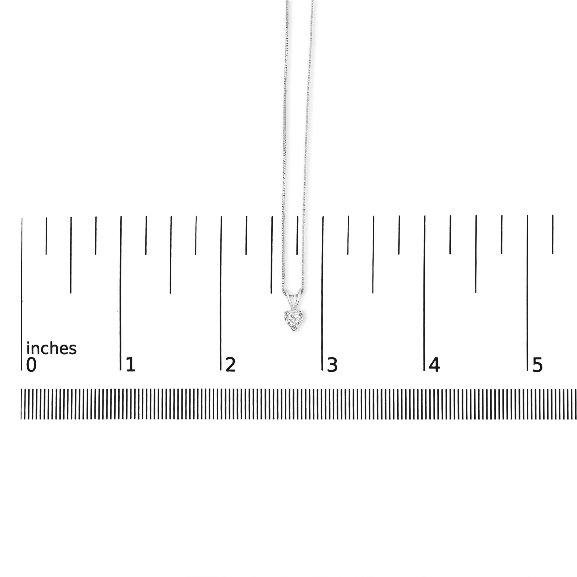 14K White Gold 3-Prong Set Heart Shaped Solitaire Lab Grown Diamond 18" Pendant Necklace (F-G Color, VS2-SI1 Clarity)