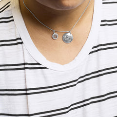 .925 Sterling Silver 1/5 Cttw White and Black Diamond Beagle Dog Medallion and Charm 18" Pendant Necklace (I-J Color, I2-I3 Clarity)
