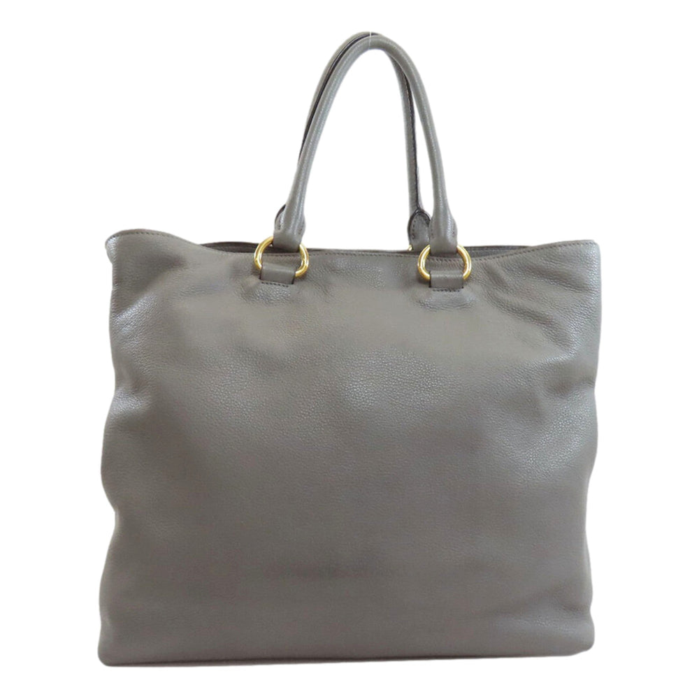 Prada Gray Vitello Phenix Shopping Tote Bag