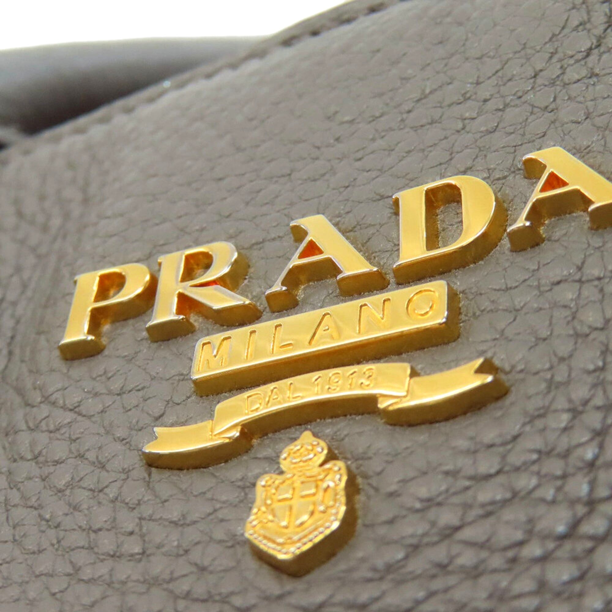 Prada Gray Vitello Phenix Shopping Tote Bag