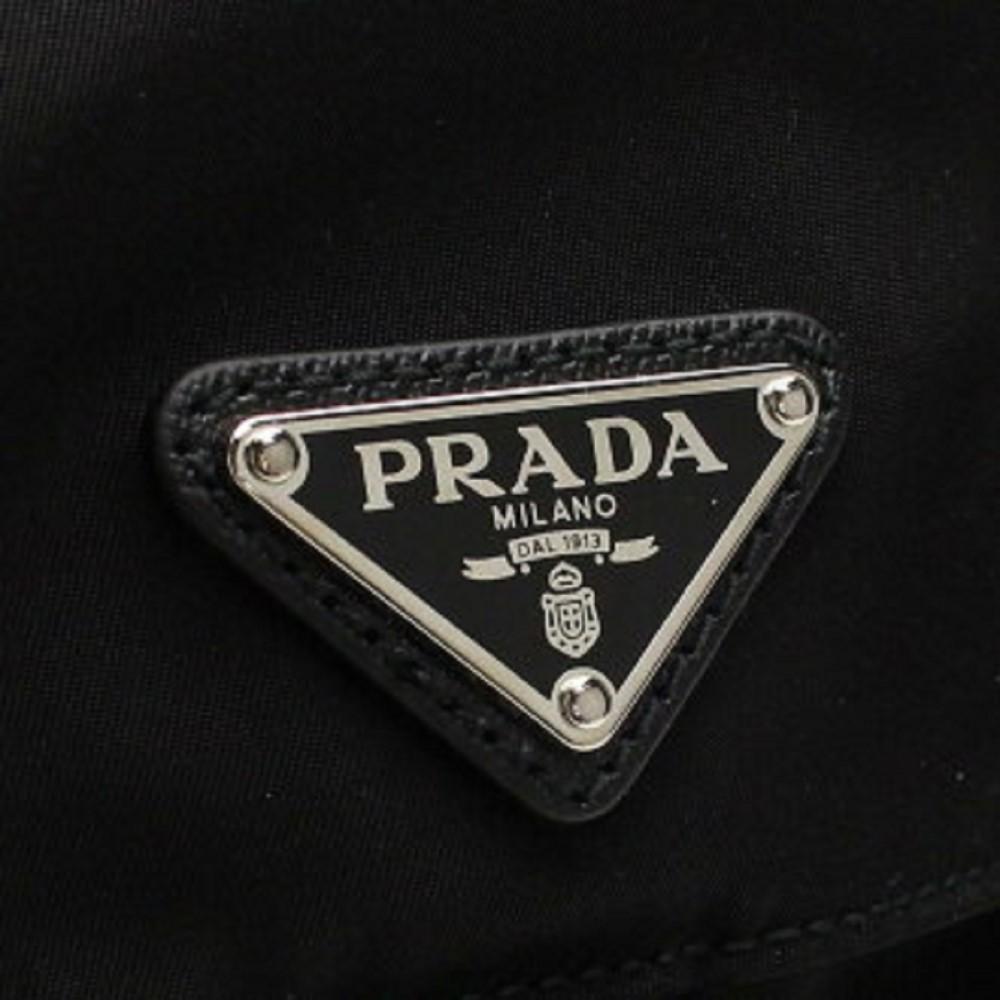 Prada Re-Nylon and Saffiano Leather Trim Medium Drawstring Rucksack Backpack in Black