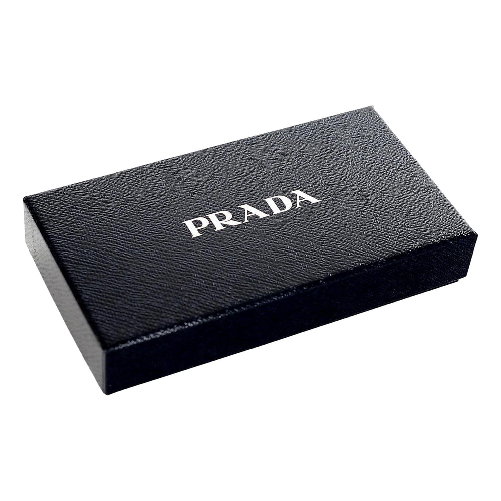 Prada Black Vitello Move Leather Chain Crossbody Wallet Clutch